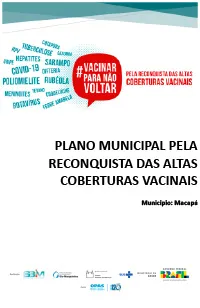 capa - Plano Municipal pela Reconquista das Altas Coberturas Vacinais (PMRCV) - Macapá